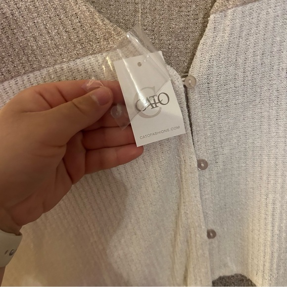 Cato NWT Front Tie Waffle Knit Colorblock Top Size 18/20W Business Casual - Picture 8 of 10